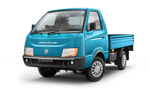 Blue Ashok Leyland Saathi commercial truck side view with high load capacity and durable body structure