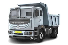 Front side view of a grey Ashok Leyland 1920 4x2, ideal for long-distance freight transport