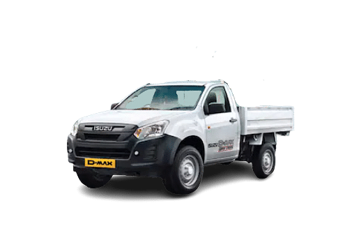 Isuzu D-Max Front angle view of a white Isuzu D-Max with aerodynamic build and powerful diesel engine