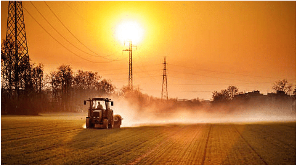 John deere tractor on a farm