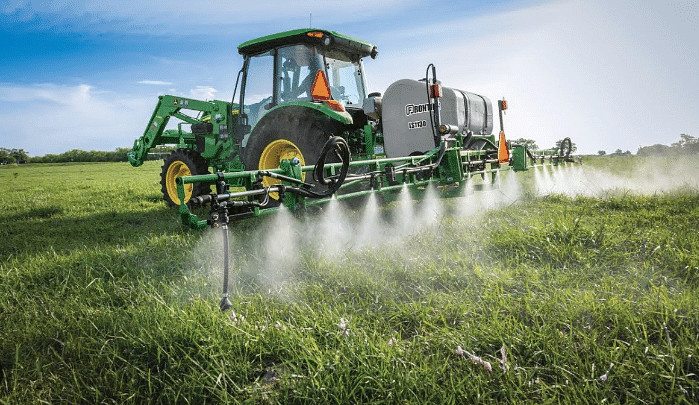 Tractor sprayer in farms