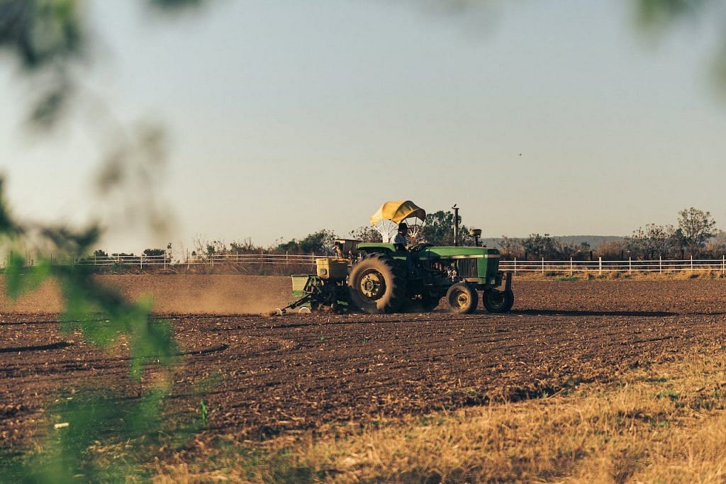 Tractor in field