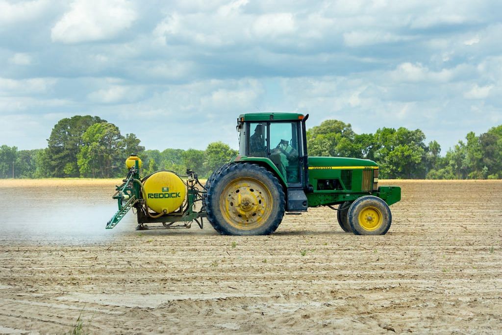 Tractor in field