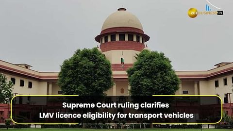 Supreme Court permits people with a light licence can drive Commercial vehicles