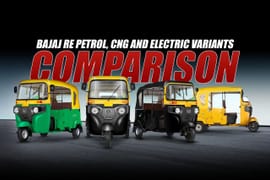 Bajaj RE Petrol, CNG and Electric Variants – Comparison