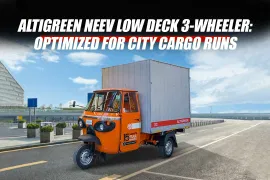 Altigreen neEV Low Deck 3-Wheeler: Optimized for City Cargo Runs