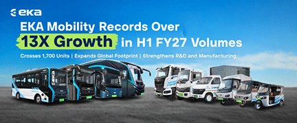 EKA Mobility Records Over 13X Growth in H1 FY27 Volumes, Crosses 1,700 Units EKA Mobility Records Over 13X Growth in H1 FY27 Volumes, Crosses 1,700 Units